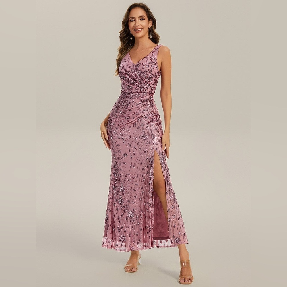 🆕Knotted Sequin Sleeveless Bodycon Formal Evening Dress